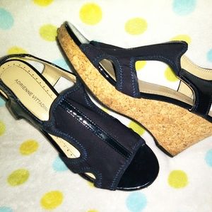 ADRIENNE VITTADINI Navy Wedges